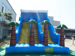 Amusement park games pump outdoor Jumping water slide giant inflatable slide XZ-BH-4366