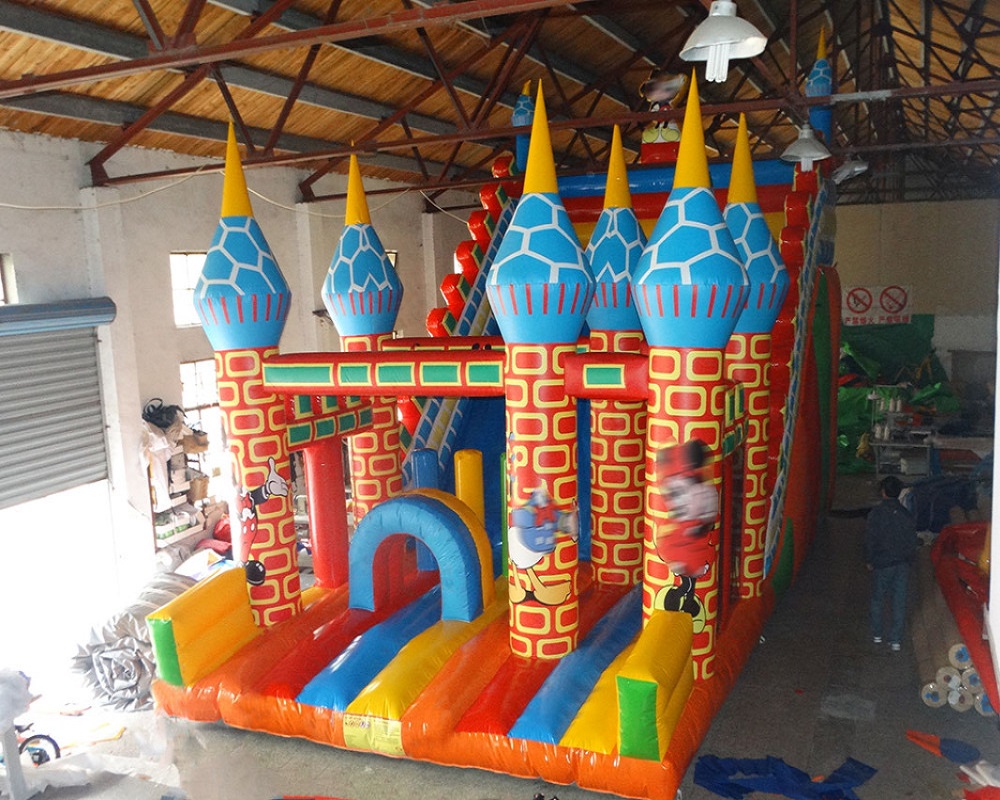 Colorful inflatable slide for kids/customized large inflatable land slide for sale