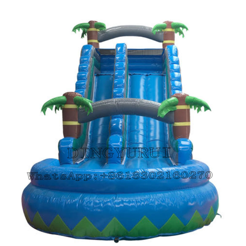 Inflatable Jungle Water Slide with Palm Tree