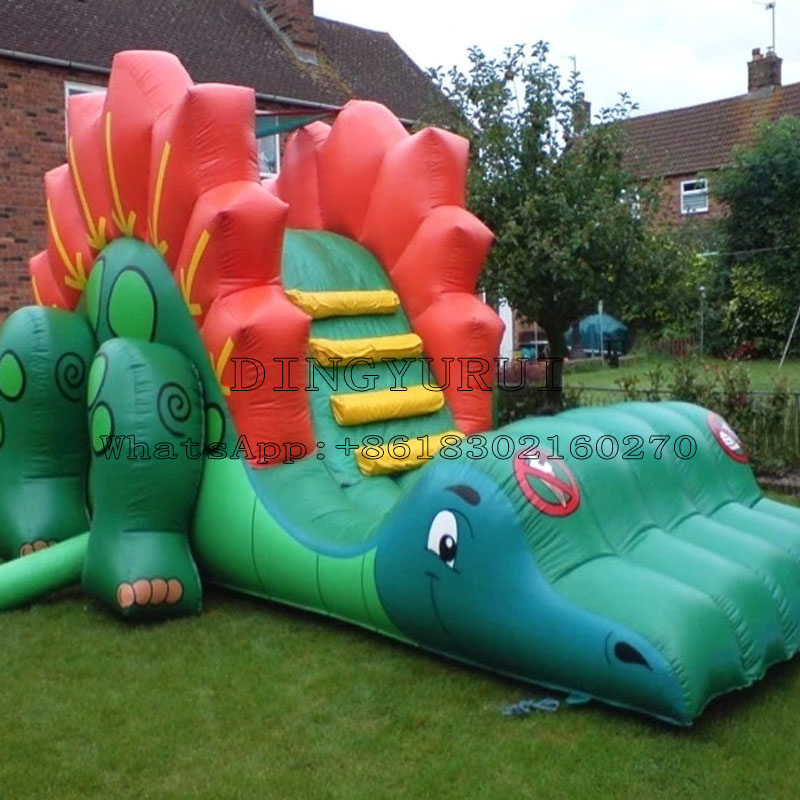 Cartoon Slide Inflatable Land Slide with Dinosaur Design Outdoor