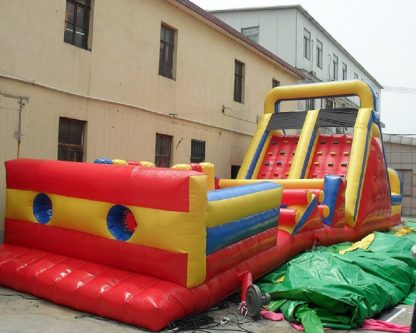 Hot Selling Jungle Obstacle Course with Slide Factory Price Inexpensive and Good Quality Inflatable Obstacle Small Trampoline XZ-BH-4716