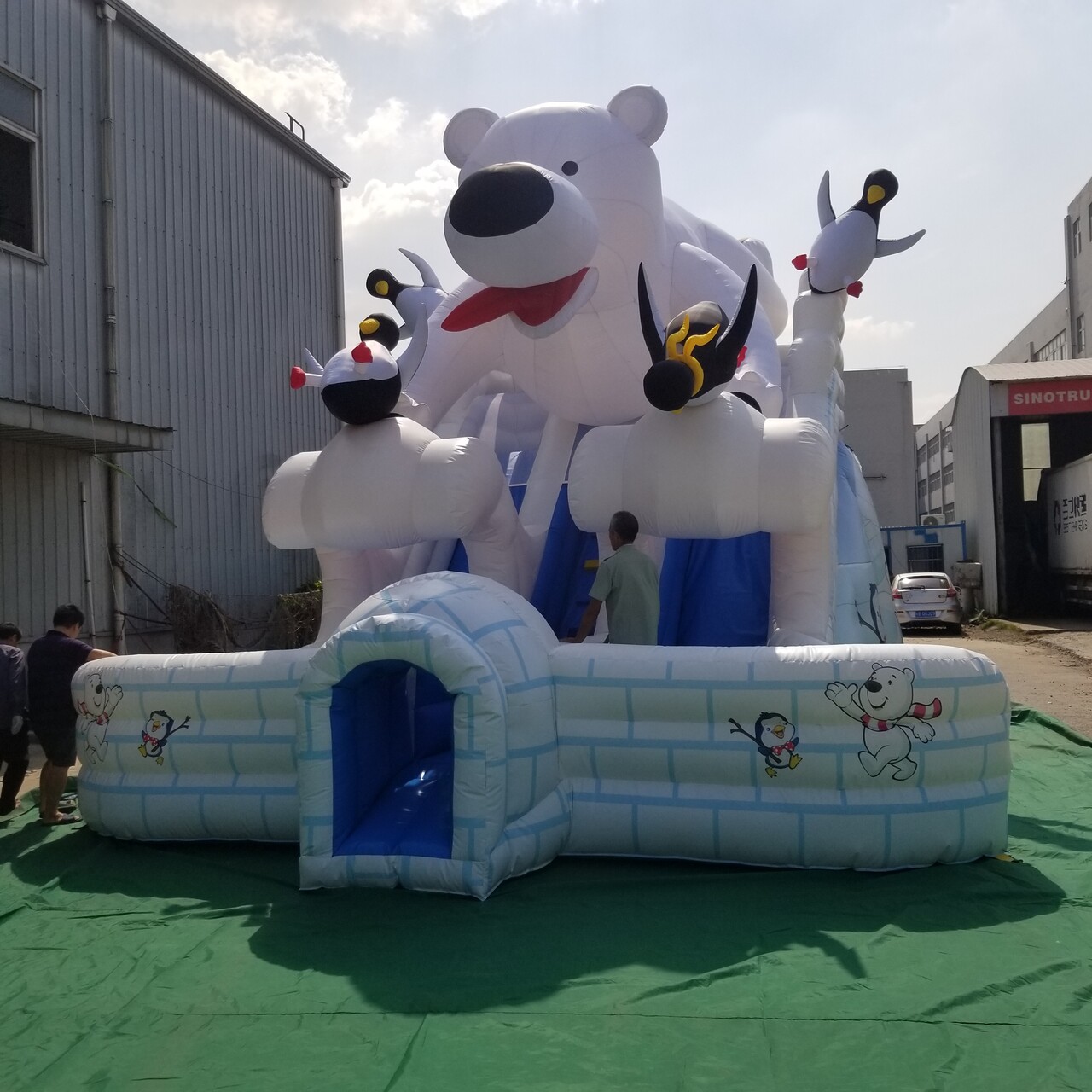 Cartoon customized inflatable slide inflatable castle 8×6.5×5.7m